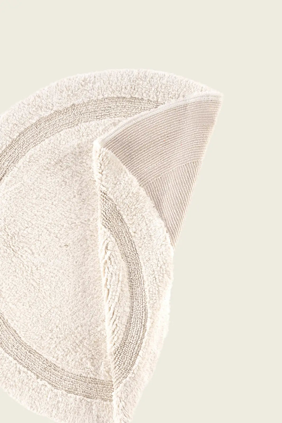 İRYA-Puffed Yuvarlak Banyo Paspası %100 Pamuk 100X100 Ekru-Banyo Paspası-6-Milagron.com