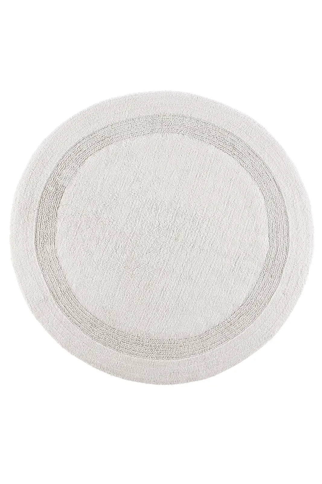 İRYA-Puffed Yuvarlak Banyo Paspası %100 Pamuk 100X100 Ekru-Banyo Paspası-8-Milagron.com