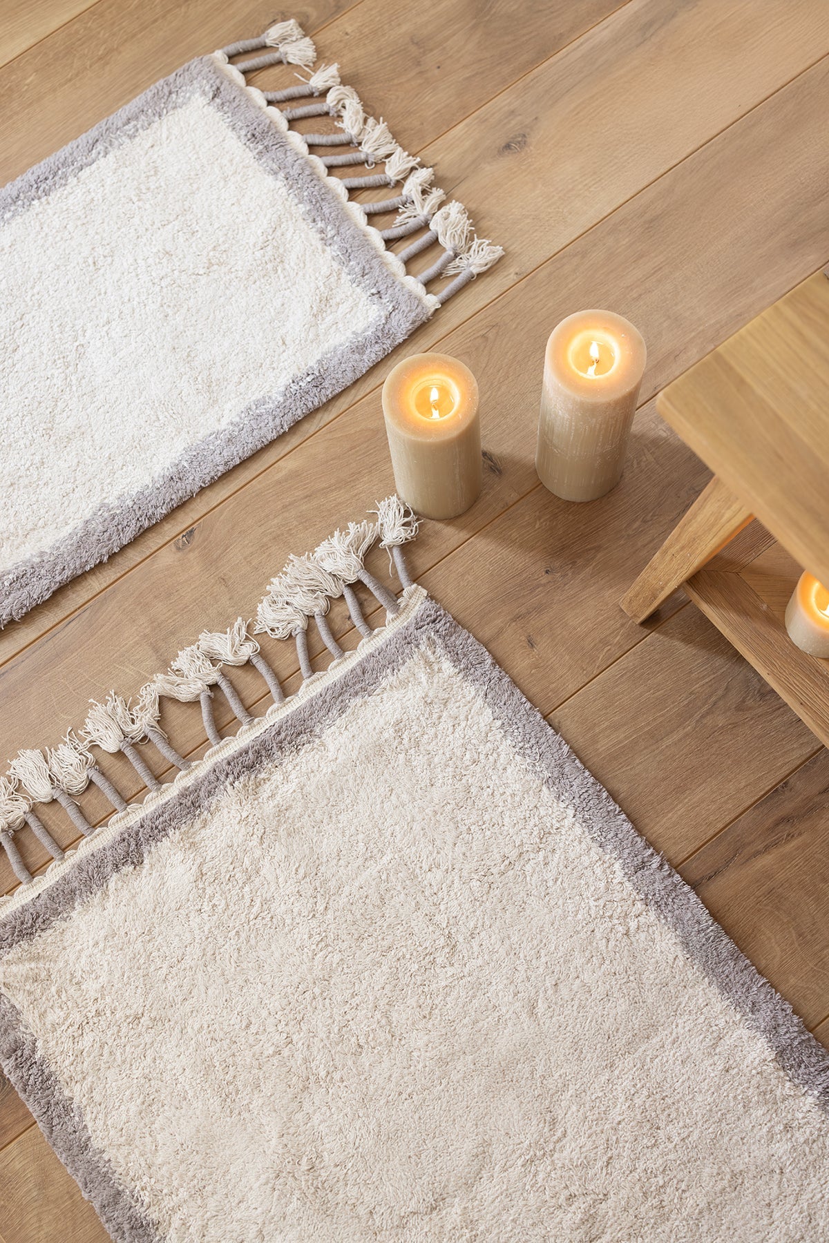 İRYA-Root 2’Li Takım Banyo Paspası Bambu 40X60+60X90 Cm Koyu Gri-Banyo Paspası-2-Milagron.com