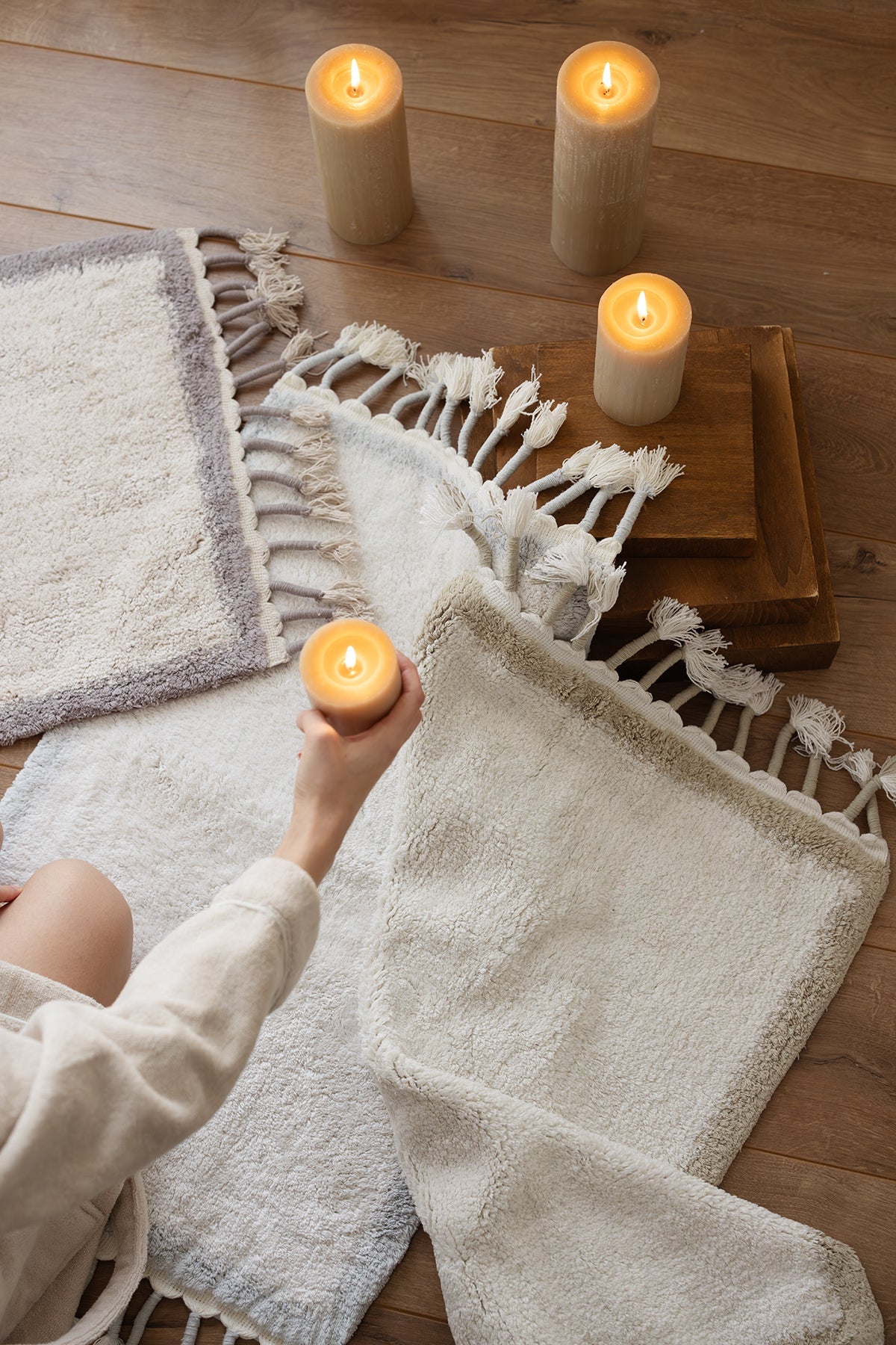 İRYA-Root Tekli Banyo Paspası Bambu 50X80 Cm Koyu Gri-Banyo Paspası-2-Milagron.com