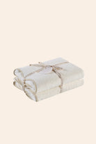 Scallop %100 Pamuk Havlu Seti Ecru+Desert Sand