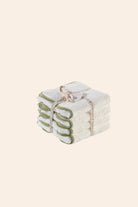 Scallop %100 Pamuk Havlu Seti Ecru+Olive