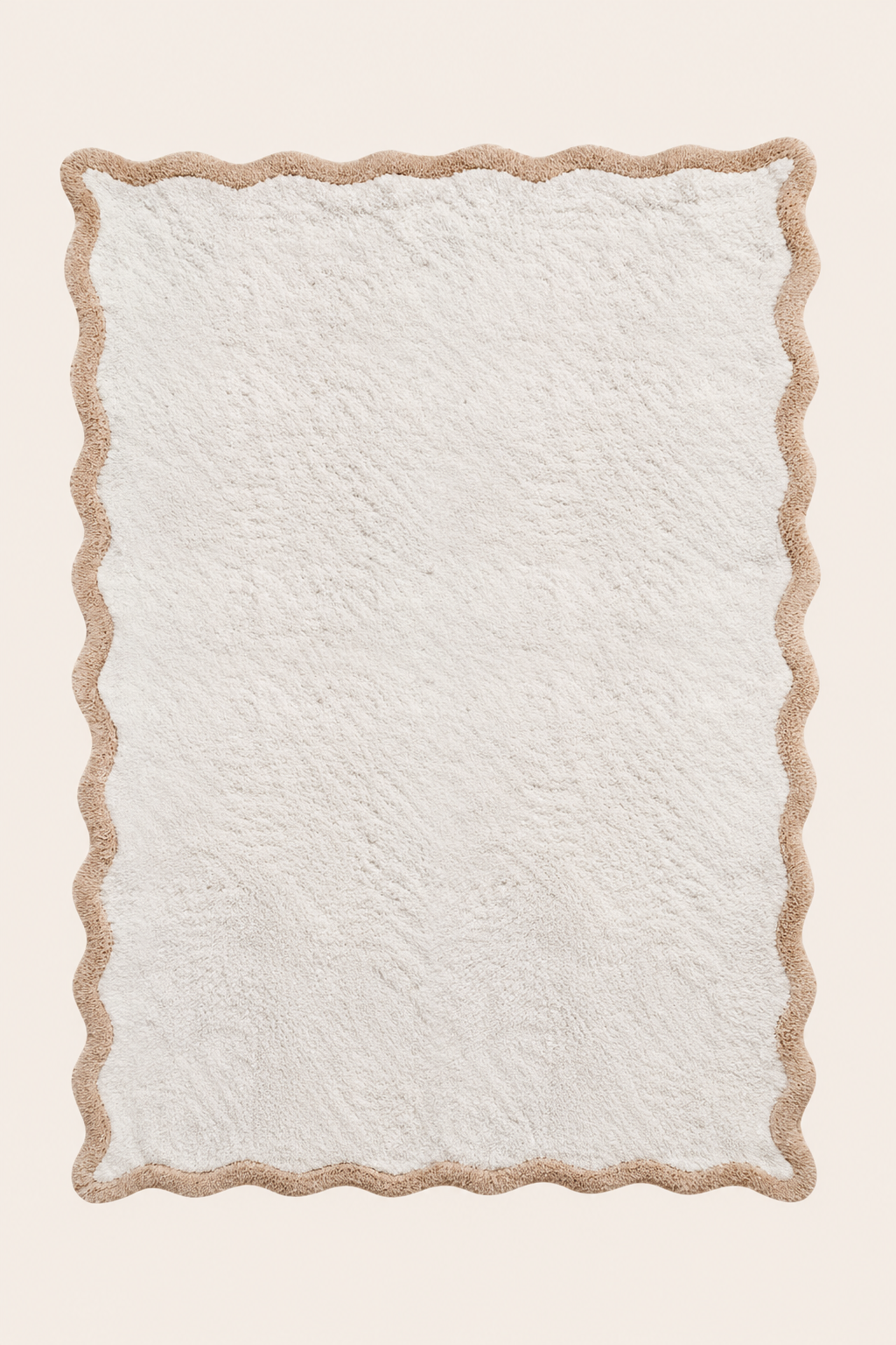 Scallop Tekli Bambu Banyo Paspası 100X150 Cm Bej