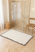 Scallop Tekli Bambu Banyo Paspası 100X150 Cm Gri