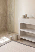 Scallop Tekli Bambu Banyo Paspası 100X150 Cm Gri