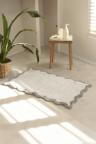 İRYA-Scallop Tekli Banyo Paspası Bambu 60X100 Gri-Paspas-5-Milagron.com