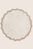 Scallop Yuvarlak Bambu Banyo Paspası 120X120 Cm Bej