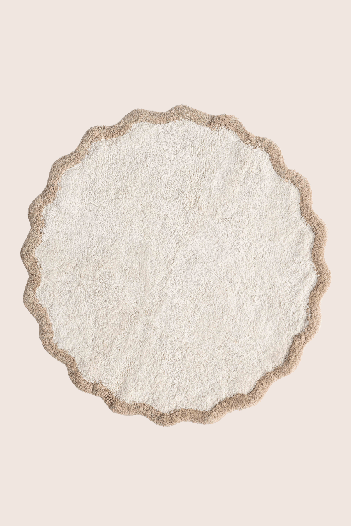 İRYA-Scallop Yuvarlak Banyo Paspası Bambu 90X90 Bej-Paspas-4-Milagron.com
