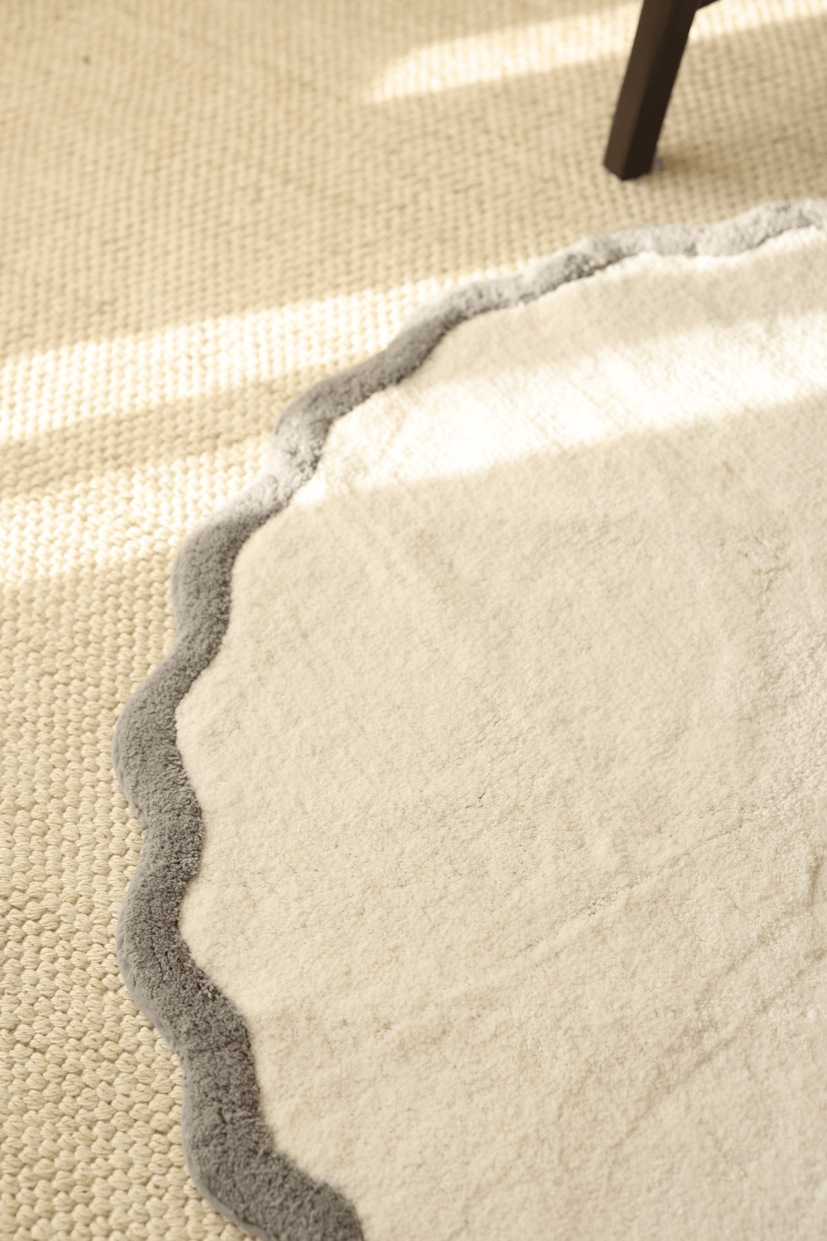 İRYA-Scallop Yuvarlak Banyo Paspası Bambu 90X90 Gri-Paspas-7-Milagron.com