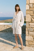 İRYA-Serene Peştamal Kadın Bornoz - Kahve Örgü Ajur-Havlu & Havlu Setleri-2-Milagron.com