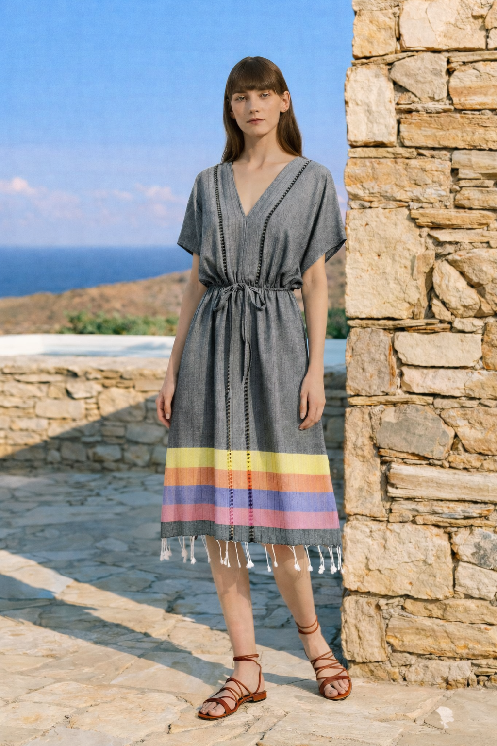 İRYA-Serene Uzun Plaj Elbisesi - Siyah-Elbise-2-Milagron.com