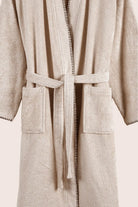 İRYA-Shadow %100 Pamuk Kadın Bornoz Bej-Bornoz-7-Milagron.com