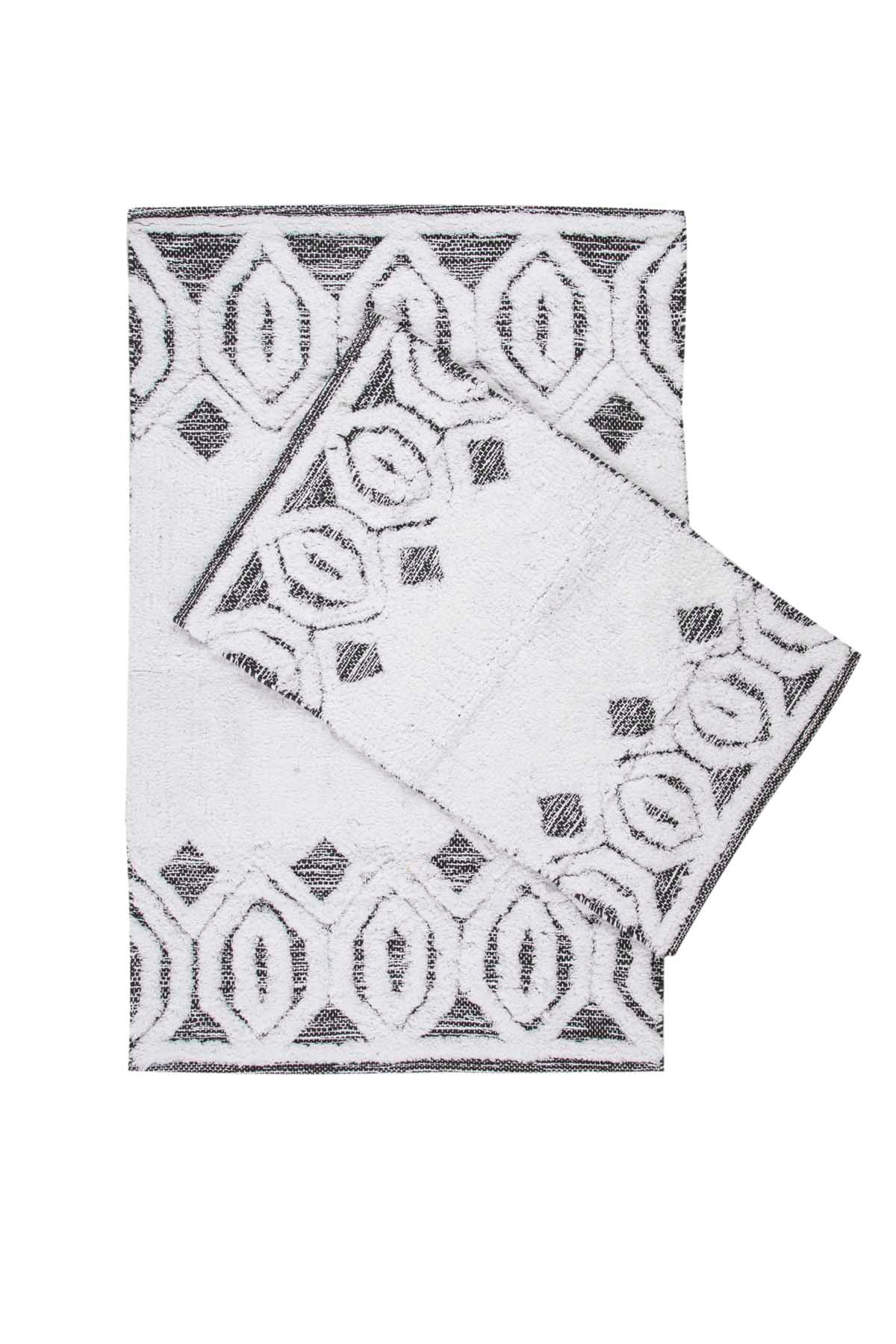 İRYA-Sherry 2’Li Takım Banyo Paspası %100 Pamuk 40X60 + 60X90 Gri-Paspas-2-Milagron.com