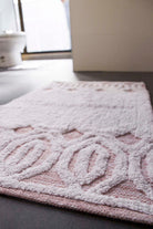İRYA-Sherry Tekli Banyo Paspası %100 Pamuk 70X110 Pembe-Paspas-3-Milagron.com