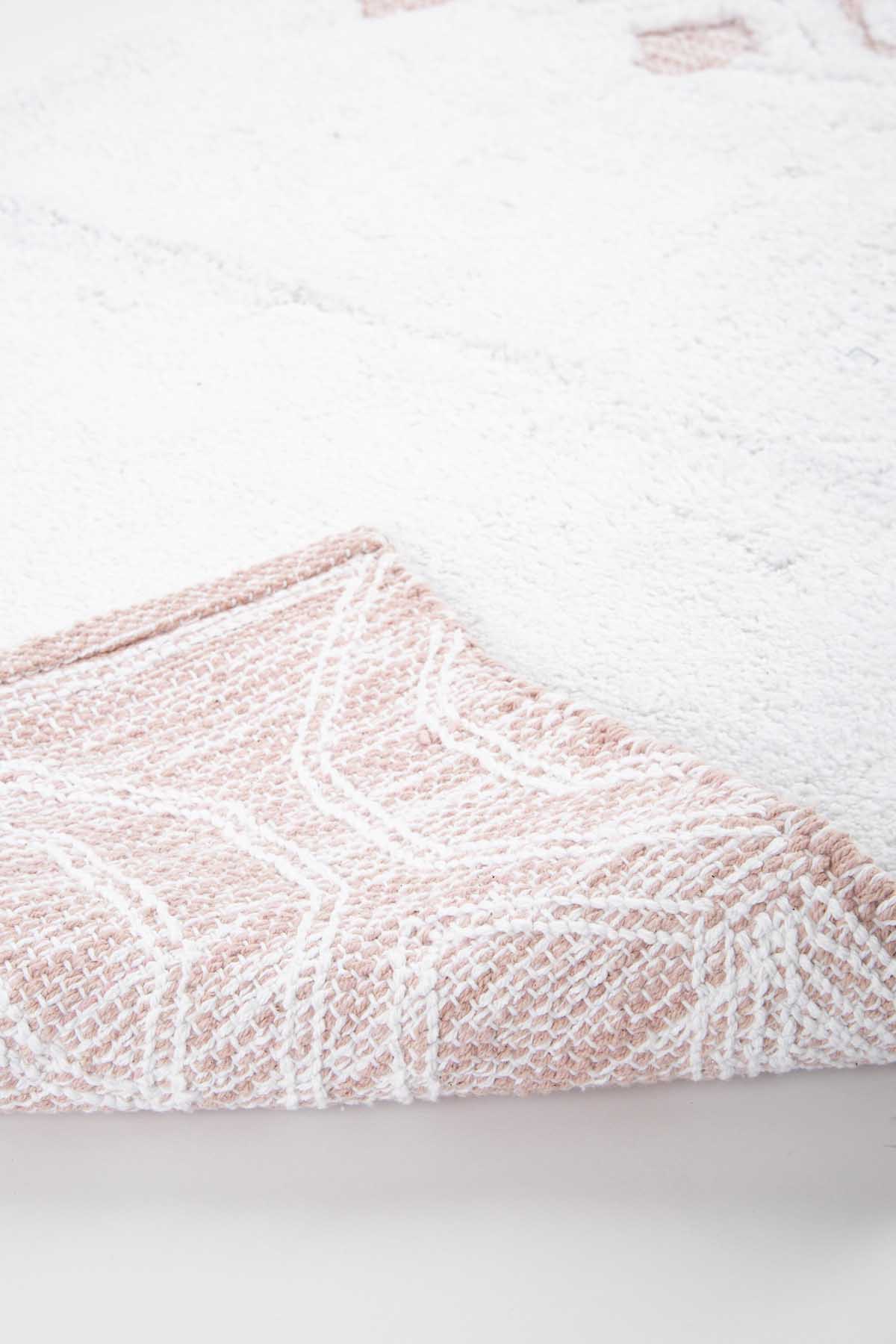 İRYA-Sherry Tekli Banyo Paspası %100 Pamuk 70X110 Pembe-Paspas-6-Milagron.com