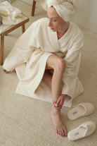 Irya-Solena %100 Pamuk Unisex Terlik Ekru-Terlik-1-Milagron.com