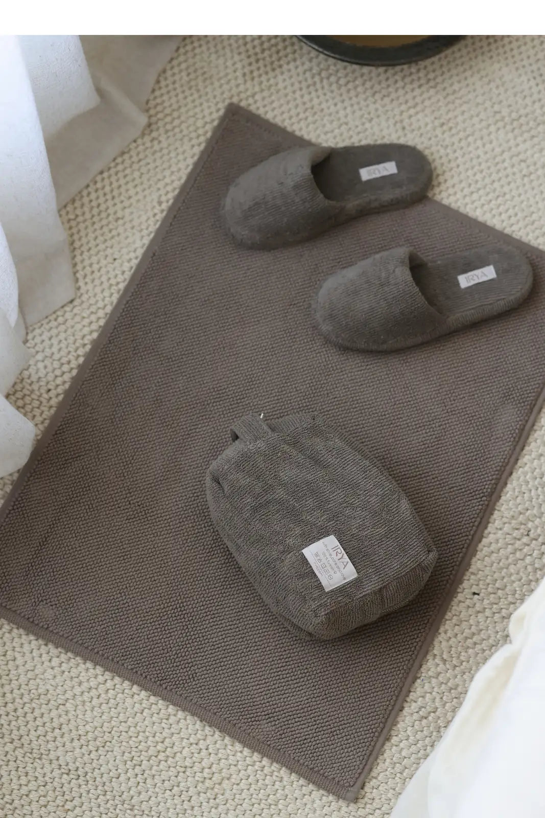 İRYA-Solena Unisex Kalın Tabanlı Havlu Terlik Gri-Sandalet & Terlik-5-Milagron.com