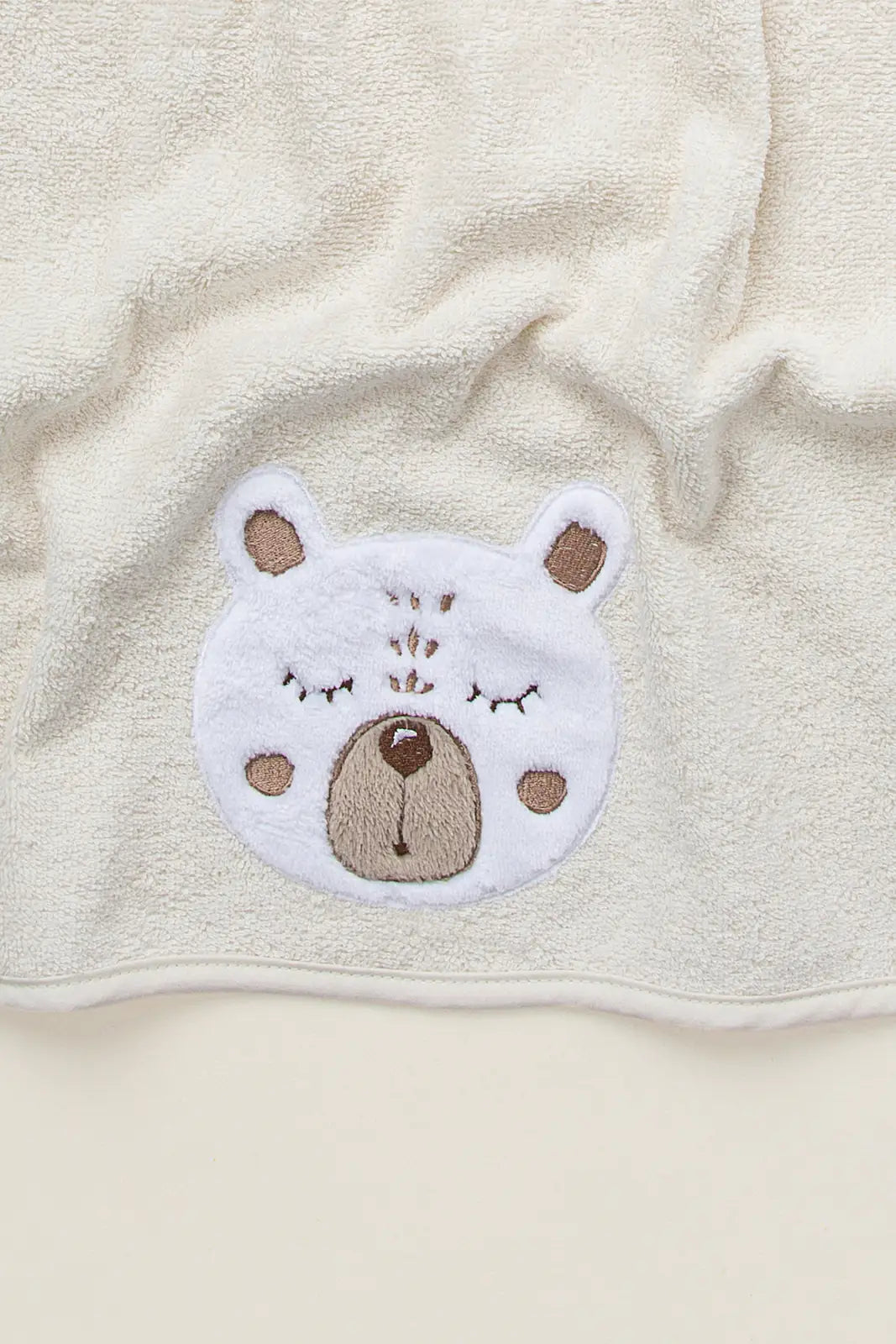 İRYA-Teddy 2'Li Organik Yenidoğan Hediye Seti Krem | Havlu, Önlük-6-Milagron.com