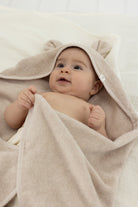 İRYA-Tiny Bear Organik Pamuk Bebek Kundak Bej 75X75-Kundak-2-Milagron.com