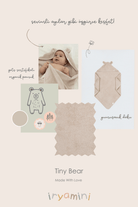 İRYA-Tiny Bear Organik Pamuk Bebek Kundak Bej 75X75-Kundak-4-Milagron.com