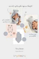 İRYA-Tiny Bear Organik Pamuk Bebek Kundak Gri 75X75-Kundak-5-Milagron.com