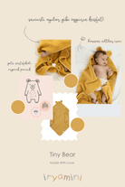İRYA-Tiny Bear Organik Pamuk Bebek Kundak Hardal 75X75-Kundak-5-Milagron.com