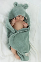 İRYA-Tiny Bear Organik Pamuk Bebek Kundak Mint 75X75-Kundak-1-Milagron.com