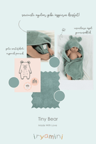 İRYA-Tiny Bear Organik Pamuk Bebek Kundak Mint 75X75-Kundak-4-Milagron.com
