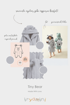 İRYA-Tiny Bear Organik Pamuk Çocuk Bornoz Gri-Bornoz-5-Milagron.com