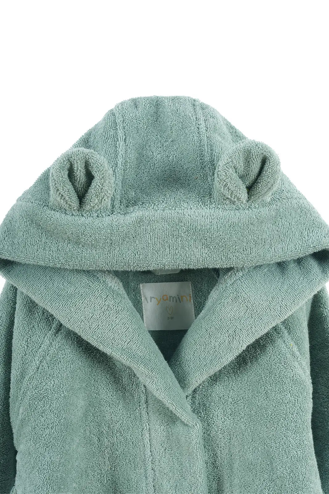 İRYA-Tiny Bear Organik Pamuk Çocuk Bornoz Mint-Bornoz-8-Milagron.com