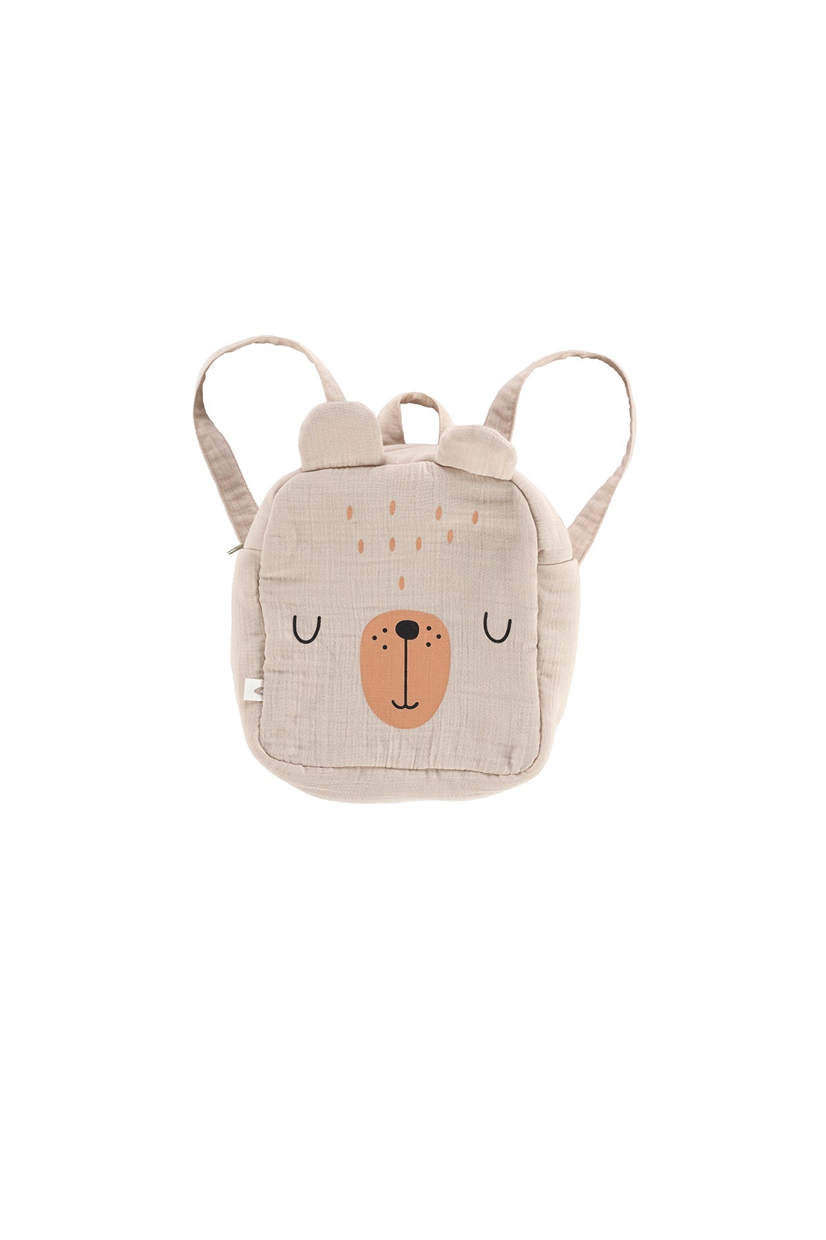 İRYA-Tiny Bear Organik Pamuk Müslin Çocuk Çantası Bej-Tote Bag-2-Milagron.com
