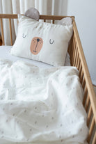 İRYA-Tiny Bear Organik Pamuk Müslin Çocuk Nevresim Takımı Ekru-Nevresim Takımı-1-Milagron.com