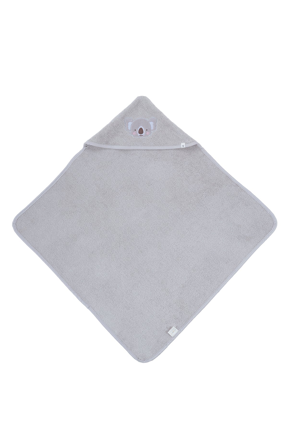 İRYA-Tiny Koala Organik Pamuk Nakışlı Bebek Kundak Gri 75X75-Kundak-2-Milagron.com