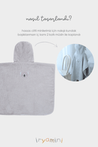 İRYA-Tiny Koala Organik Pamuk Nakışlı Çocuk Panço Gri-Panço-7-Milagron.com