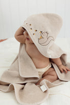 İRYA-Tiny Squirrel Organik Pamuk Nakışlı Bebek Kundak Bej 75X75-Kundak-1-Milagron.com