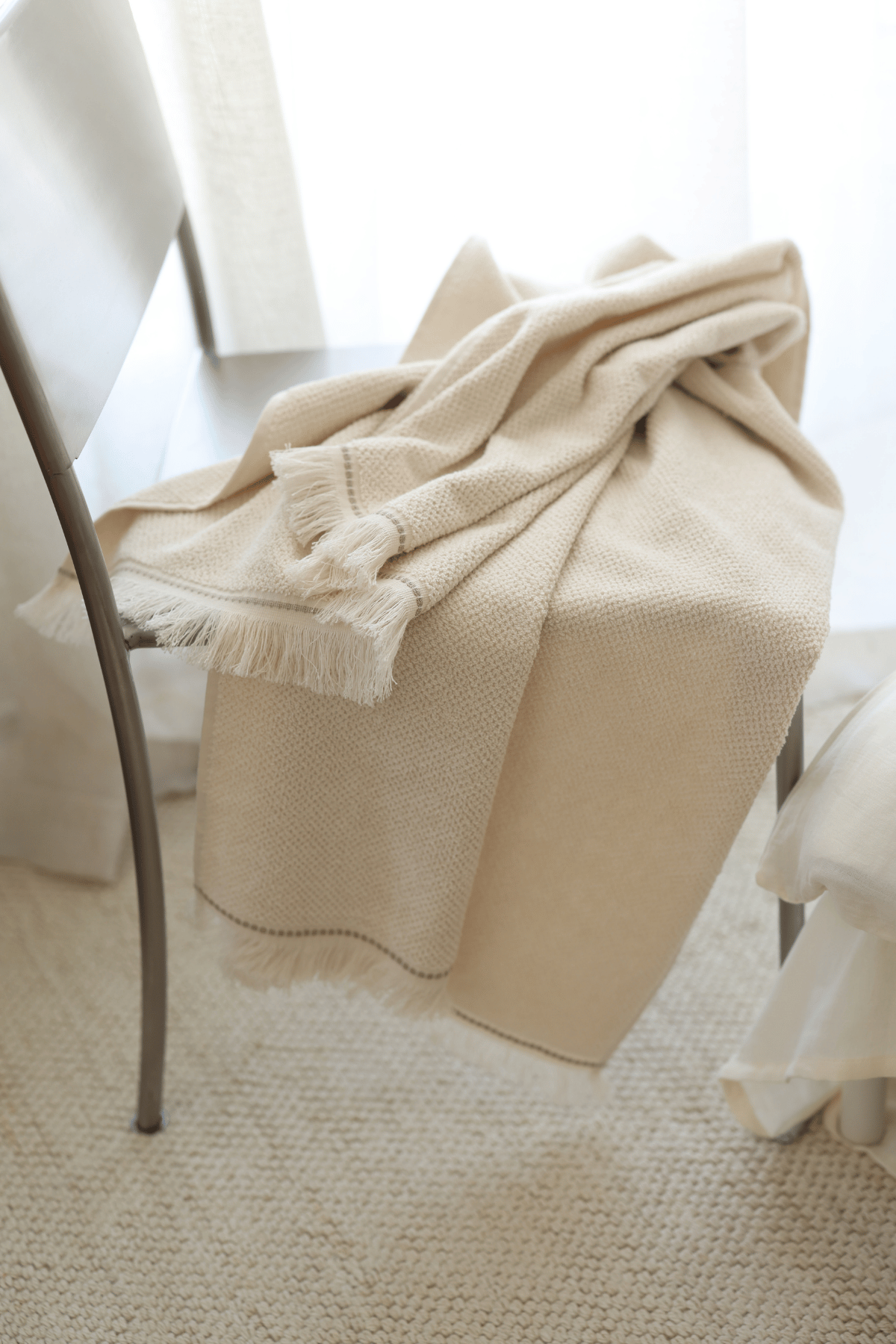 İRYA-Travertine %100 Pamuk Banyo Havlusu 90X150 Açık Bej-Havlu & Havlu Setleri-1-Milagron.com