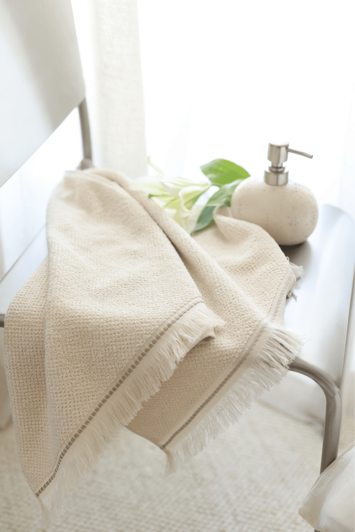 İRYA-Travertine %100 Pamuk Yüz Havlusu 50X90 Açık Bej-Havlu & Havlu Setleri-7-Milagron.com