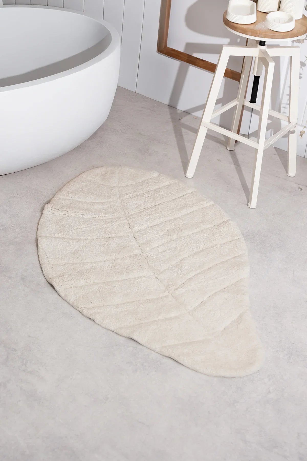 İRYA-Tropic Tekli Banyo Paspası %100 Pamuk 70X110 Cm Ekru-Paspas-7-Milagron.com