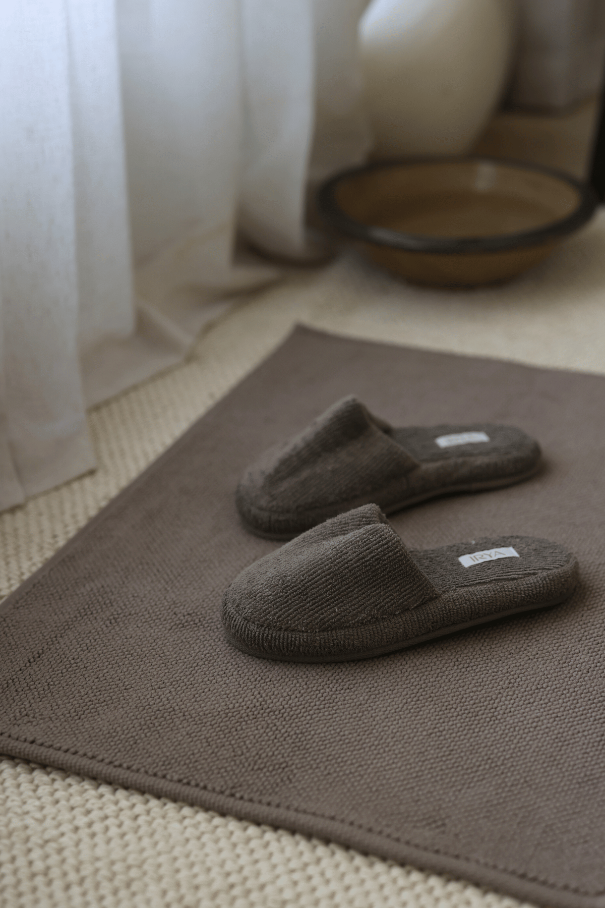 Irya-Velluna Tekli Havlu Banyo Paspası 50x80 Gri-Banyo Paspası-7-Milagron.com