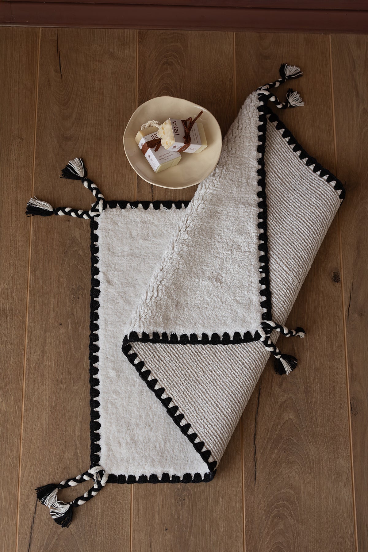 İRYA-Vina Tekli Banyo Paspası Bambu 50X80 Cm Ekru-Paspas-2-Milagron.com