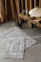 İRYA-Vivian 2’Li Takım Banyo Paspası %100 Pamuk 40X60 + 60X90 Gri-Paspas-1-Milagron.com