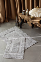 Irya-Vivian 2’li Takım Banyo Paspası %100 Pamuk 40x60 + 60x90 Gri-Banyo Paspası-1-Milagron.com