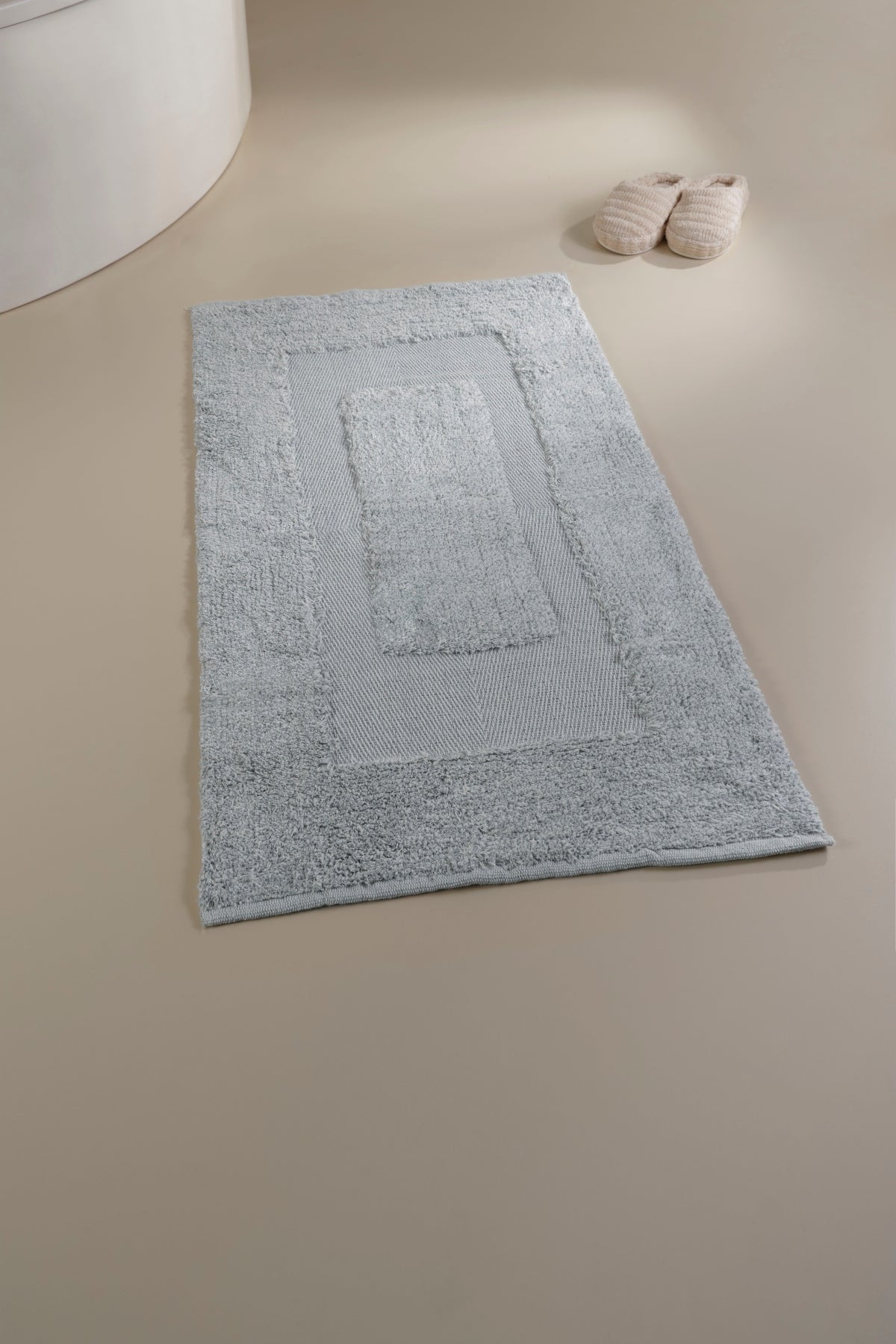 Irya-Vivian Tekli Banyo Paspası %100 Pamuk 70x110 Mavi-Banyo Paspası-3-Milagron.com