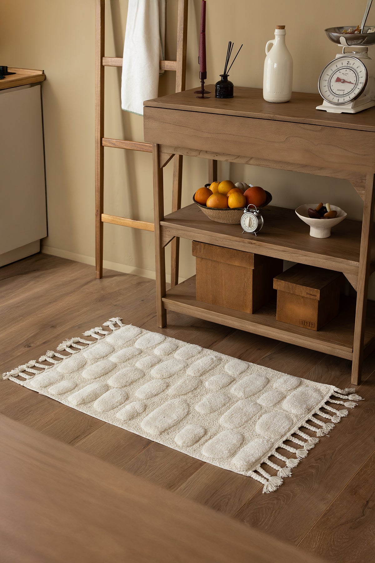 İRYA-Wall Tekli Banyo Paspası %100 Pamuk 60X100 Cm Ekru-Paspas-1-Milagron.com
