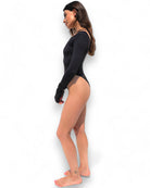 Iamlovein-Black Call Me Long Sleeve Bodysuit-Bodysuit-3-Milagron.com