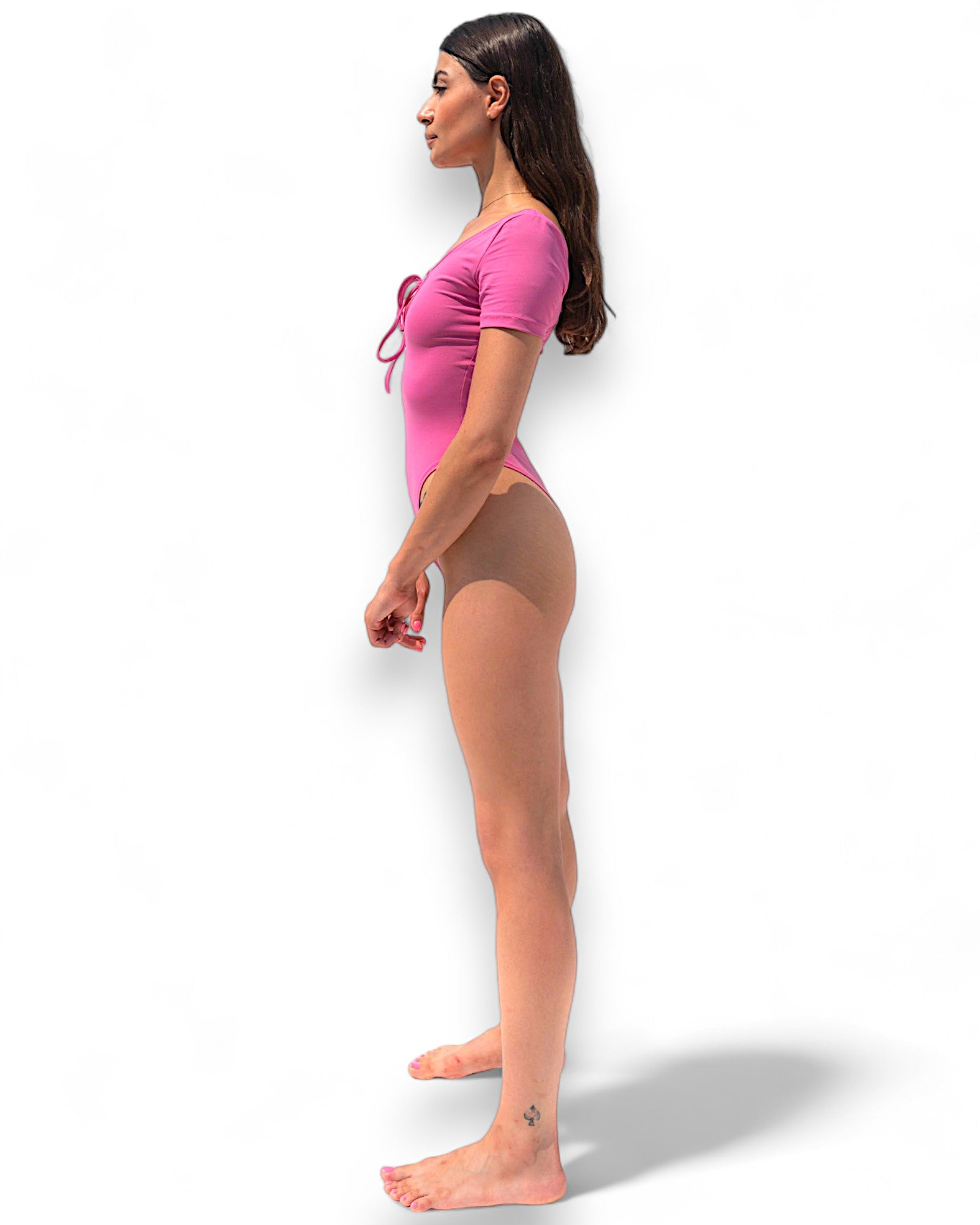 Iamlovein-Bubble Gum' Shorts Sleeve Call Me Bodysuit-Bodysuit-2-Milagron.com