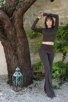 Iamlovein-Coffee Bean' Ava Long Sleeve Top-Top-2-Milagron.com