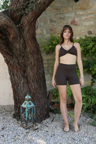 Iamlovein-Coffee Bean' Biker Shorts-Şort-1-Milagron.com