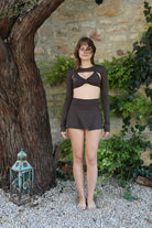 Iamlovein-Coffee Bean' Lola Shorts Skirt-Etek-1-Milagron.com