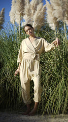 Iamlovein-Cream' Uttana Jacket & Shalwar Set-Alt - Üst Takım-1-Milagron.com
